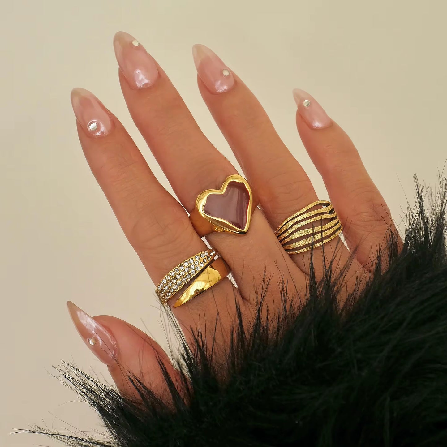 Snowflake Zircon Statement Ring – 18K Gold Plated