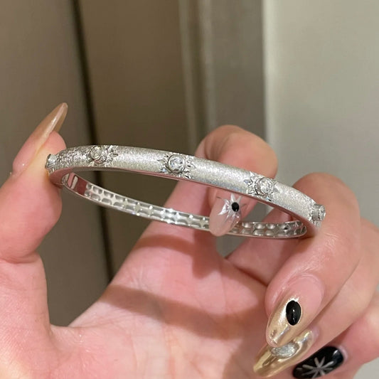 Star Zircon Matte Bangle Bracelet
