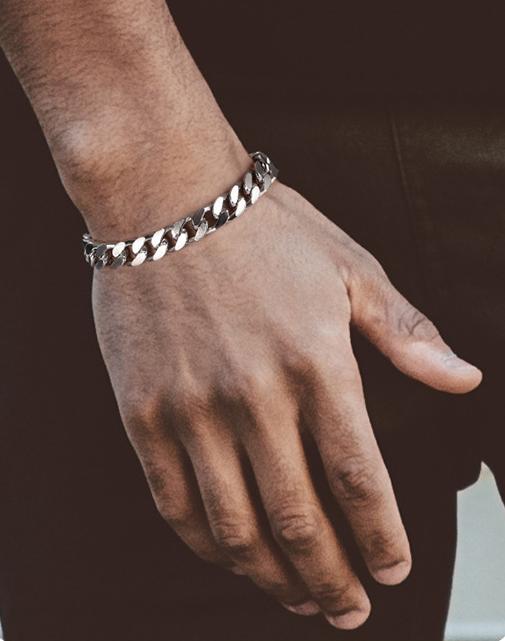 Diamond-Cut Cuban Link Chain Bracelet