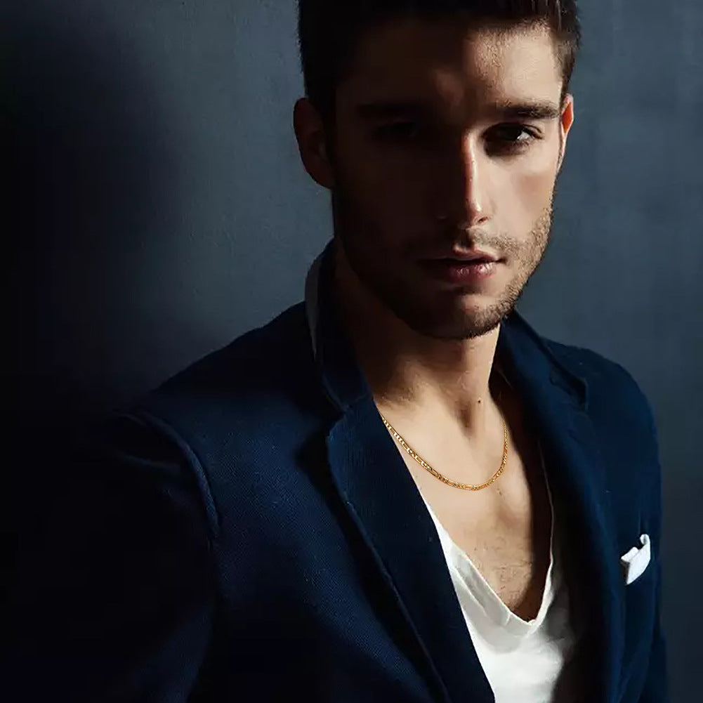 Diamond-Cut Figaro Chain Necklace