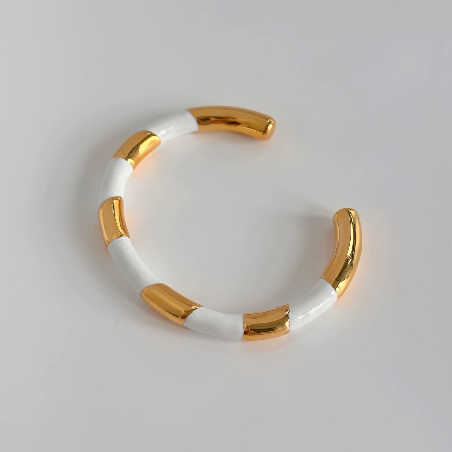 Monochrome Enamel Cuff Bracelet Set