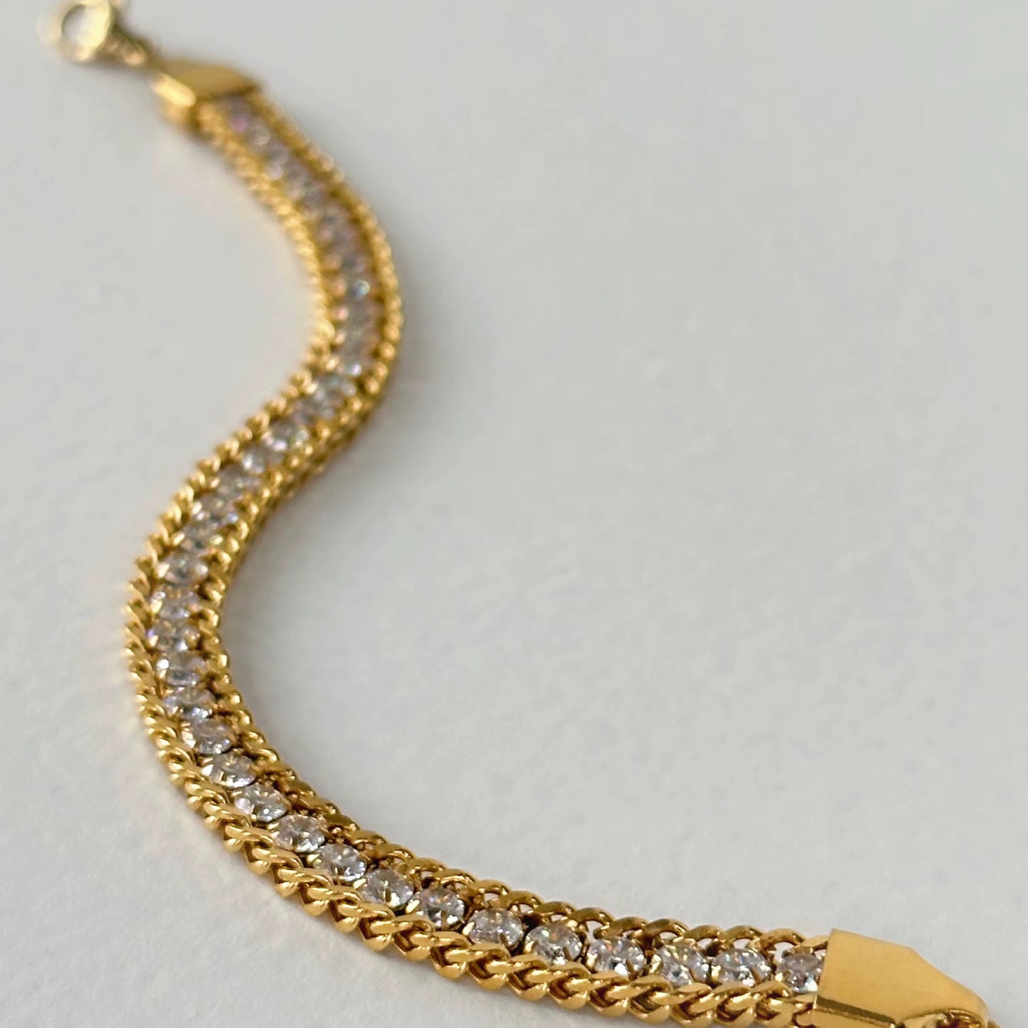 Cubic Zirconia Tennis Bracelet – Gold Plated