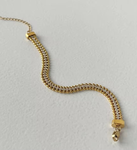 Cubic Zirconia Tennis Bracelet – Gold Plated