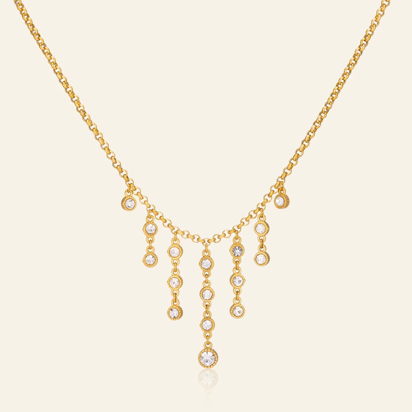 Royal Zircon Layered Necklace Set – Tassel or Cuban Chain  18K Gold Plated