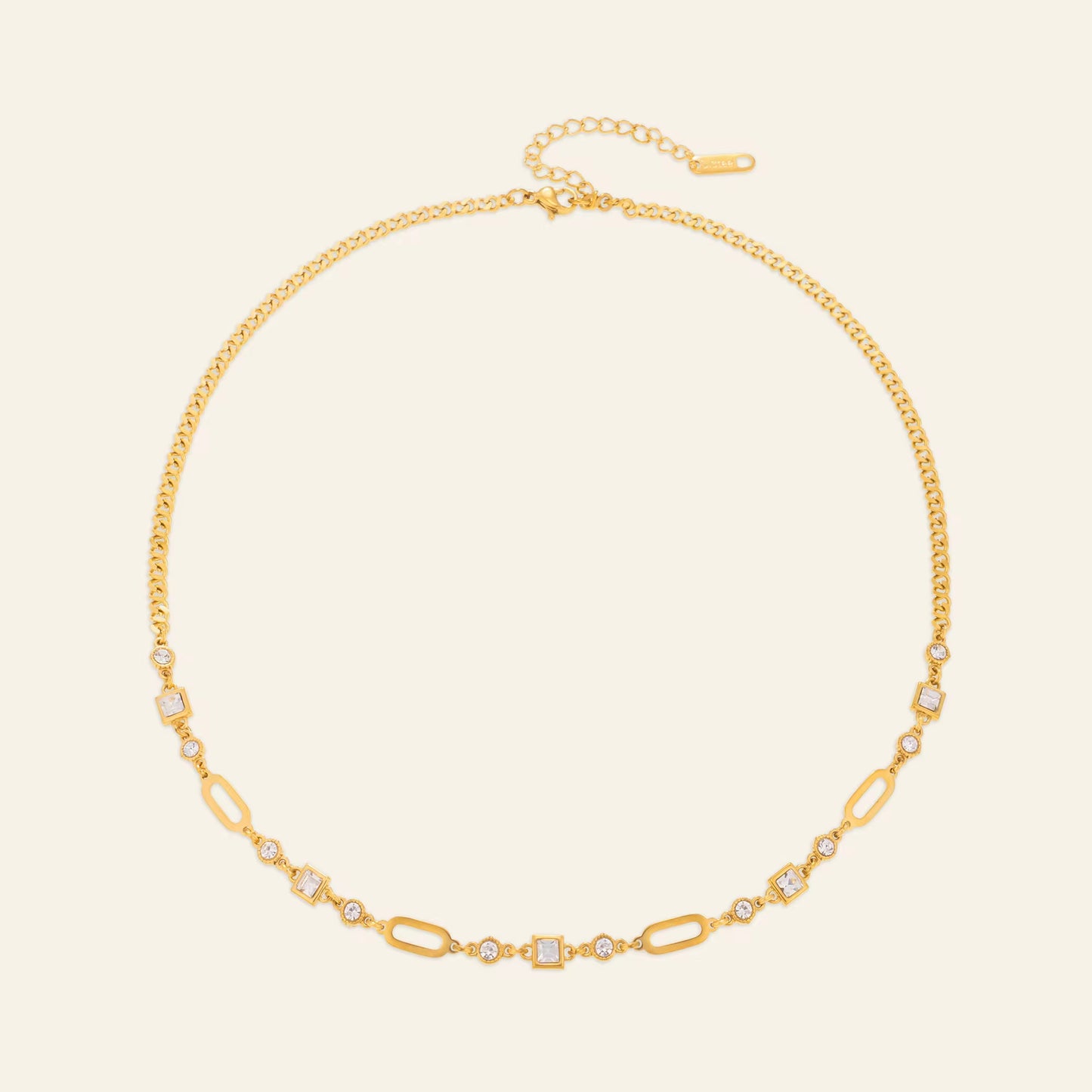 Royal Zircon Layered Necklace Set – Tassel or Cuban Chain  18K Gold Plated