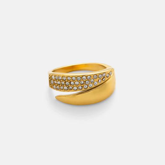 Snowflake Zircon Statement Ring – 18K Gold Plated