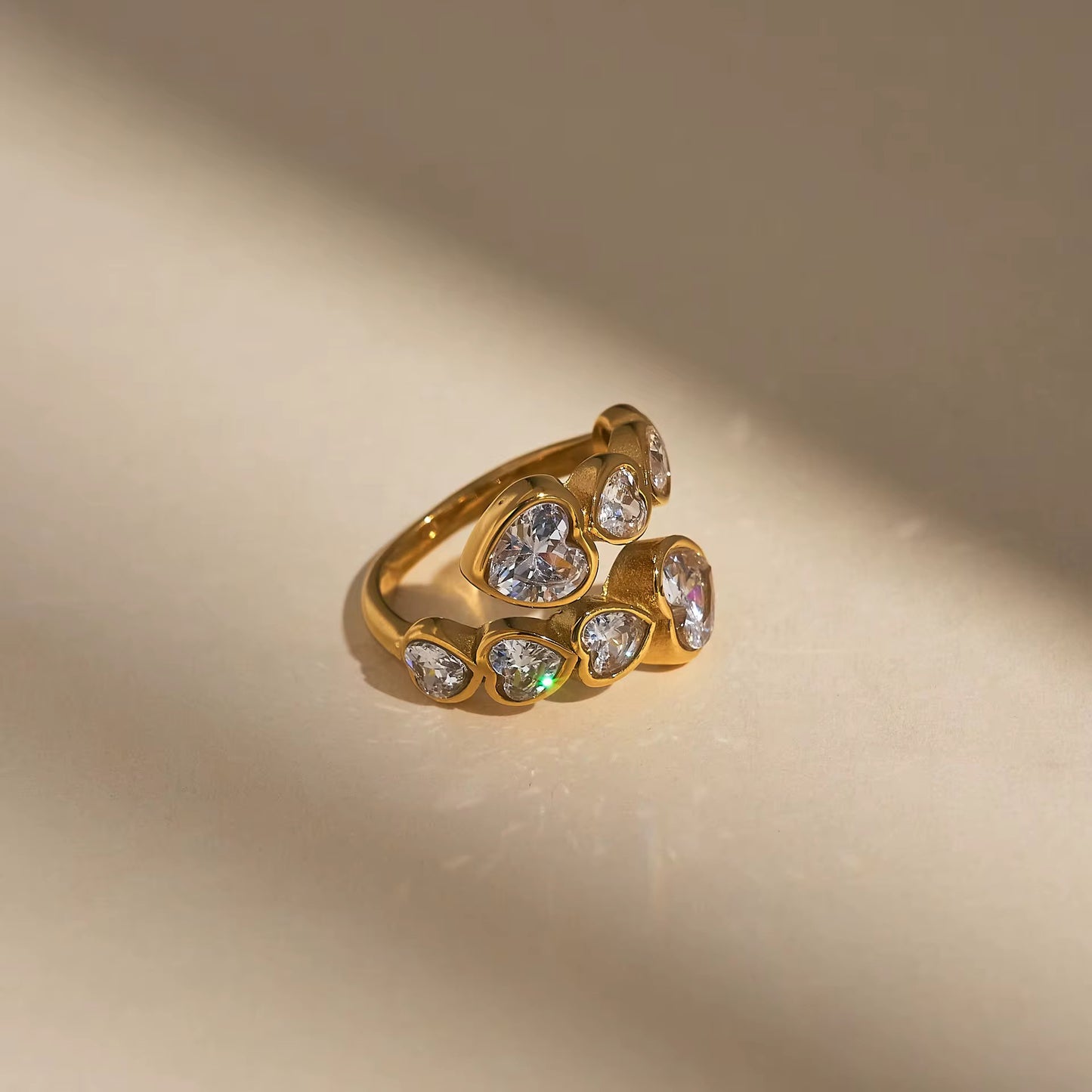 Multi-Color Zircon Adjustable Ring – 18K Gold Plated ✨